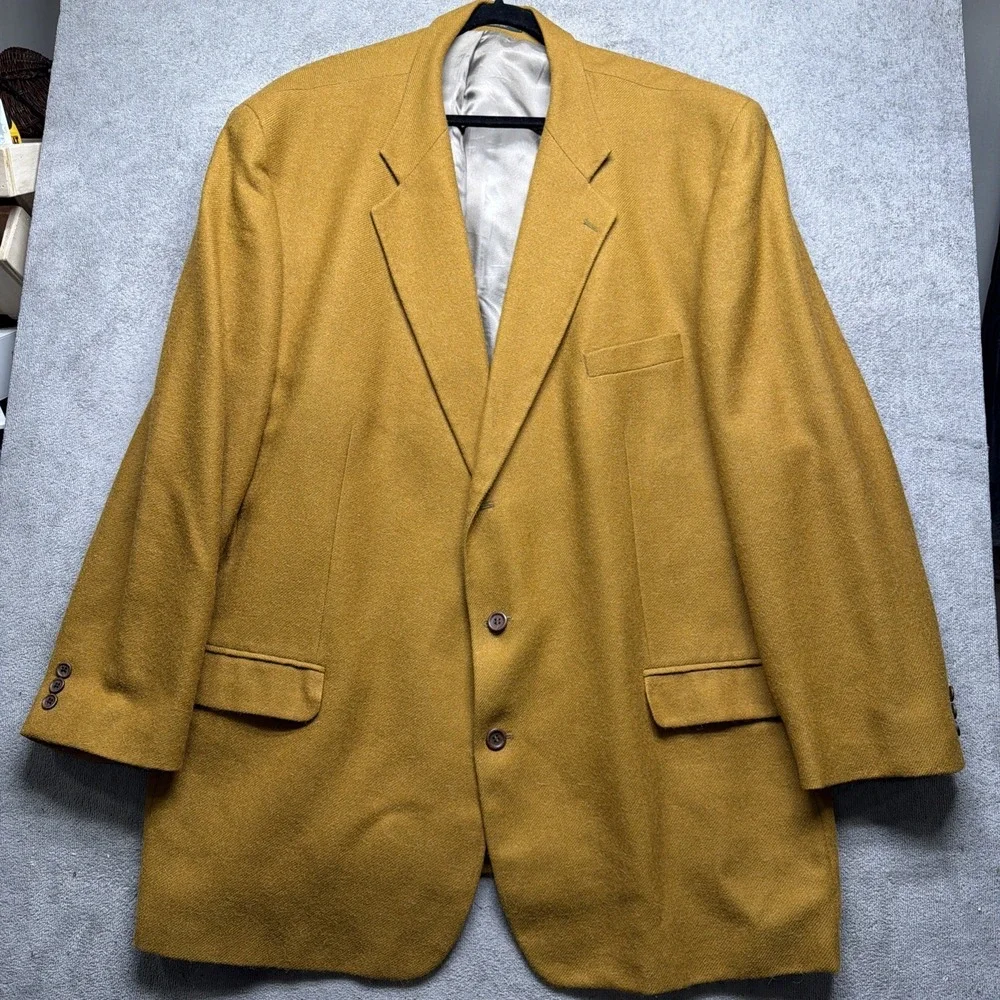 Alpaca Wool‎ Sport Coat Blazer Brown Mens 43R Made in Canada Classic Tailored
